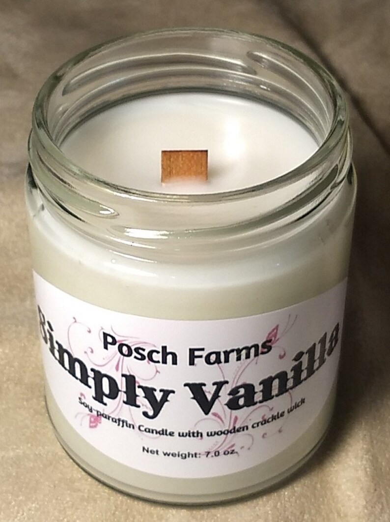 Candle Soyparaffin Wax Blend With Wooden Crackle Wick 7 Ounce Etsy