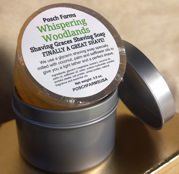 Shaving Graces Shave Puck With Rust Resistant Storage Tin Etsy