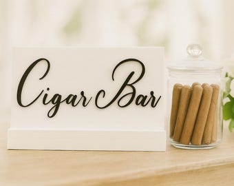 Cigar Bar 3D Wood Sign, Wedding Sign, Man Cave Sign, Fathers Day Cigar, Wedding Bar Sign, Man Cave Decor, Home Bar Sign, Pub, Bar Decor