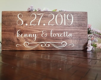 Save The Date Wood Sign, Save The Date Engagement Wood Sign, Personalized Custom Sign, Anniversary