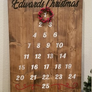 Christmas Advent Calendar Wood Personalized image 2