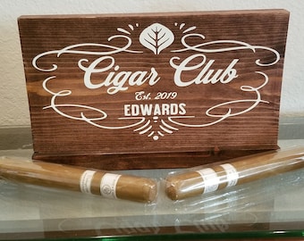 Cigar Club Wood Wedding Sign| Whiskey and Cigar Bar | Man Cave Sign | Rustic | Wedding Bar Signs