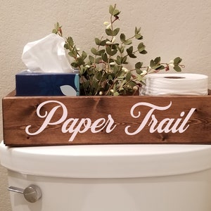 Paper Trail / Sweet Cheeks Box / Porta carta igienica in legno da bagno / Funny Bathroom Box / Toilet Caddy Decor