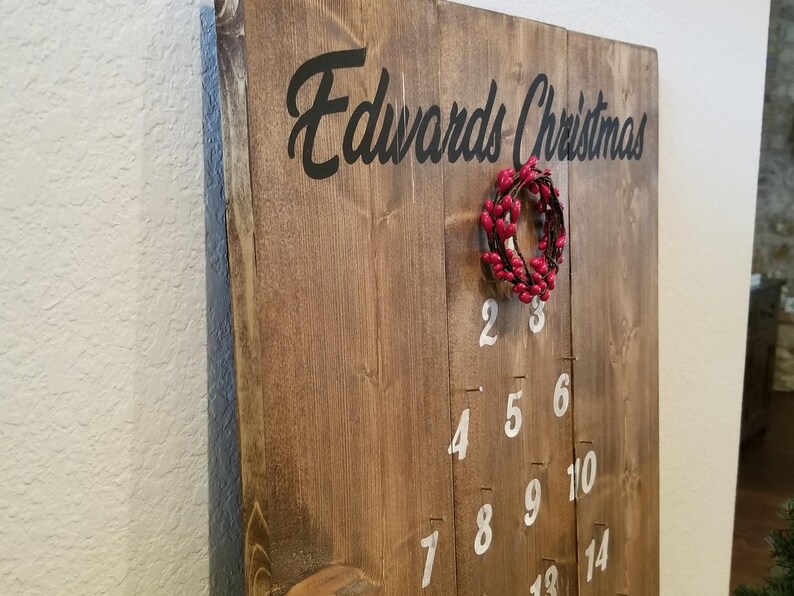 Christmas Advent Calendar Wood Personalized image 4