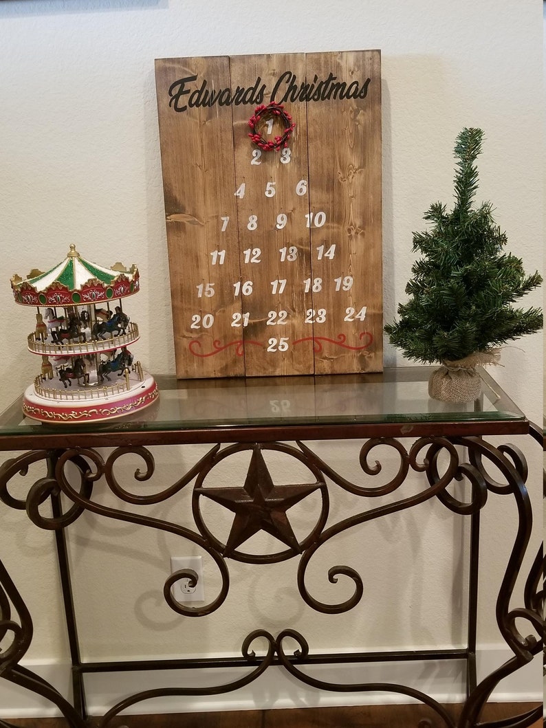 Christmas Advent Calendar Wood Personalized image 5