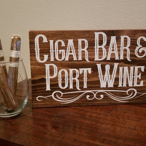 Panneau de mariage en bois de vin de porto de bar à cigares, signe d&#39;homme des cavernes, bar de porto de cigare de fête des pères, enseigne de bar de mariage, décoration d&#39;homme des cavernes, signalisation de bar, cocktails