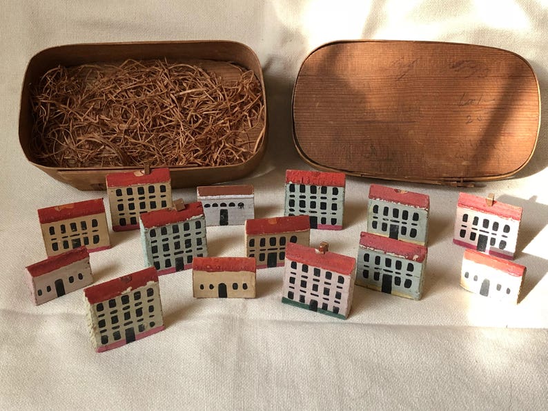 Antique Erzgebirge Village and Box