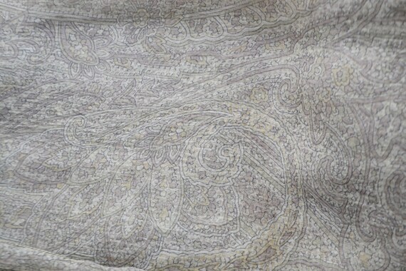 Long neutral scarf, Paisley design, sheer silk sc… - image 4