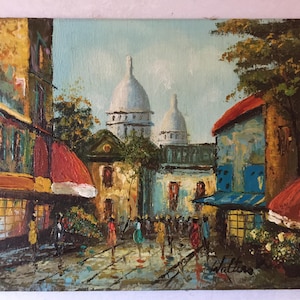 Oil painting of street scene