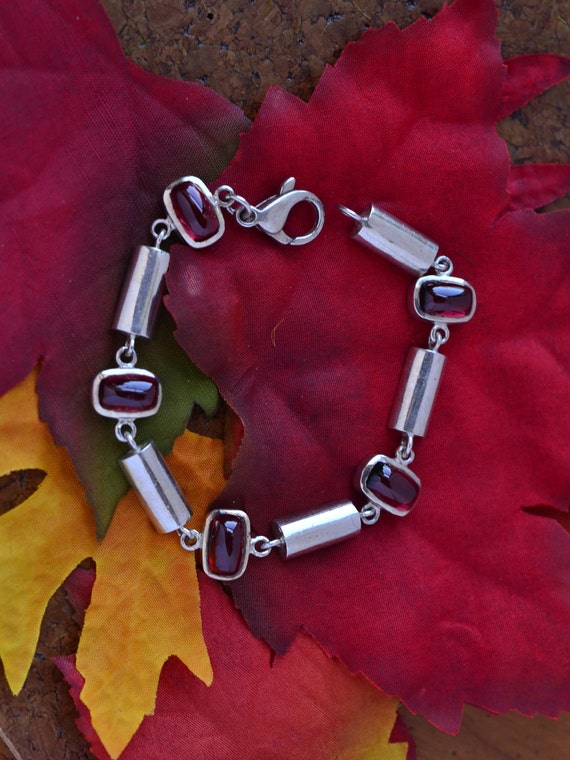 Vintage solid silver bracelet - Gem