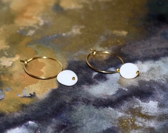 LUNA LLENA D15- Earrings | Moonstones | Gold-plated-metal | Handmade | Unique gift | Hypoallergenic | Berlin