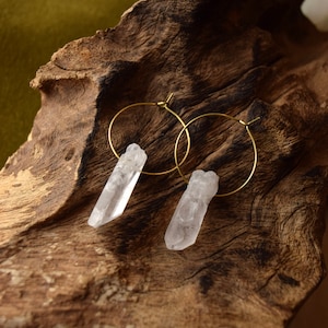 NAICA M24• Handcrafted earrings with quartz /steinless steal /brass