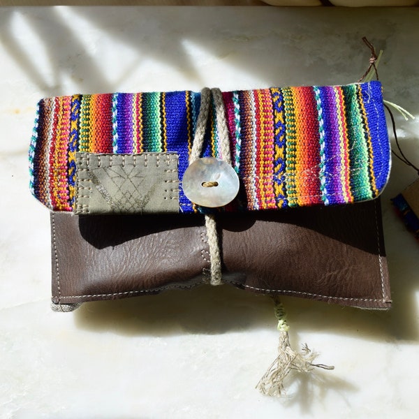 RAINBOW M21• Tabaktasche Drehertasche | Tabakbeutel |  Leinen | Handgemacht | Vegan