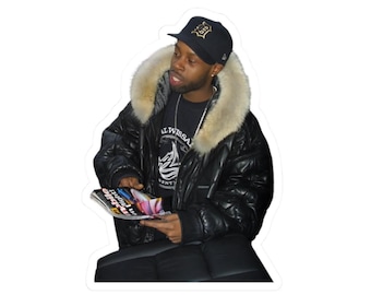 J Dilla Black Puffer Kiss-Cut-klistermärke