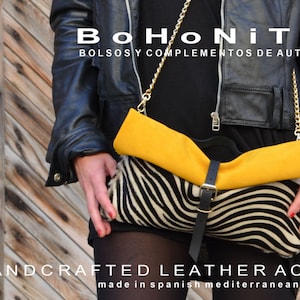 Bolso Piel, Bolso Negro Piel, Bolso Cartera Cebra, Bolso de Mano Piel, Bolso Cruzado Piel, Bolso Cuero Amarillo, Riñonera,Retro,Noche,Chic
