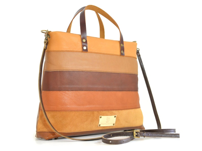 Tan Leather Bag/Brown Tote/Leather Handbag/Leather Tote Bag/Leather Purse/Medium-Large/Retro-Vintage/Everyday/Cross Body/Shopper/Ipad/Women image 1