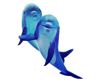 Dolphin Dudes Diving Magnetic Metal Eyeglass ID Badge Holder