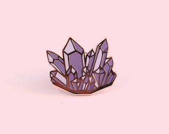 Purple Amethyst Quartz Enamel Pin