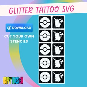 Glitter tattoo SVG. Glitter tattoo stencil. Stencil SVG download. Glitter tattoo PNG. Glitter tattoo download