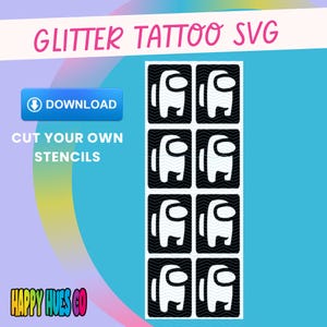 Spaceman glitter tattoo SVG. Glitter tattoo stencil. Stencil SVG download. Glitter tattoo PNG. Glitter tattoo download