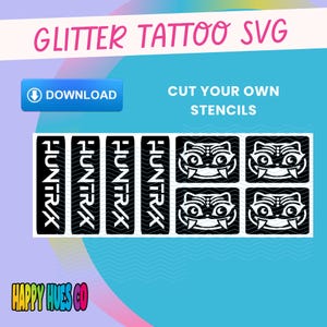 KPOP glitter tattoo SVG. Demon hunter glitter tattoo stencil. Glitter tattoo stencil download. Glitter tattoo PNG. Glitter tattoo download