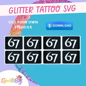 67 Glitter Tattoo Stencil Designs SVG, PNG (Digital Download)