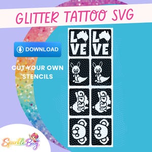 Aussie Glitzer Tattoo Schablone SVG, PNG (Digitaler Download)