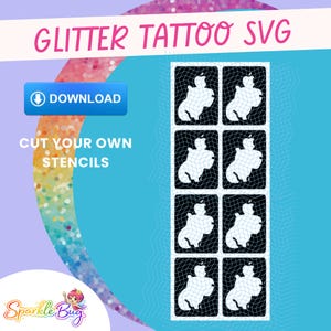 Capybara Glitter Tattoo Stencil SVG, PNG (Digital Download)