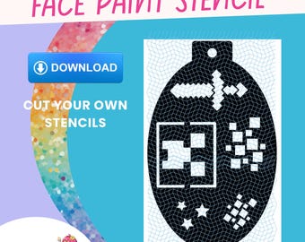 Creep face paint stencil SVG, PNG (digitale download)