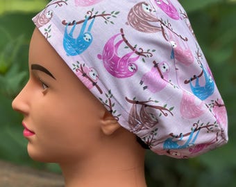 Animal/Veterinary themed adult size surgical scrub caps, 100% cotton, 2 styles, many patterns available, new return policy