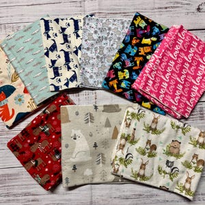 Flannel fabric remnants, various sizes and patterns, please read description for specifics