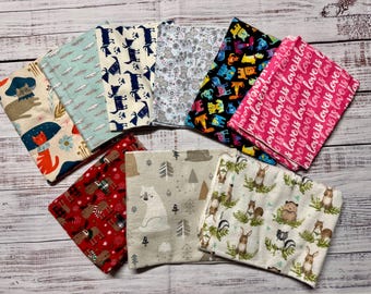 Flannel fabric remnants, various sizes and patterns, please read description for specifics