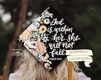 Graduation Cap Topper | Custom Word Grad Cap Topper | Personalized Graduation Cap Decor | Printed Topper | Hand-Illustrated Original Designs