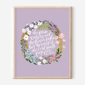 Word of the Lord Stands Art Print, Christian Gift, Religious Print, Scripture Print, 8x10 Print, Christian Home Decor, Physical Art Print