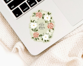 His Love Lasts Forever Sticker, Scripture Lettering Sticker, Hand-Lettered Sticker, Laptop sticker, Waterbottle Sticker, christian Gift