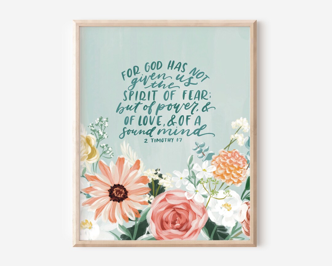 2 Timothy 1:7 2 Digital Print Bible Verse Print Christian - Etsy