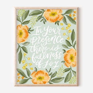 Fullness Of Joy Art Print, Christian Gift, Religious Print, Scripture Print, 8x10 Print, Christian Home Decor, Physical Art Print
