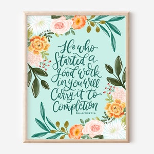 Carry To Completion Art Print, Christian Gift, Religious Print, Scripture Print, 8x10 Print, Christian Home Decor, Physical Art Print