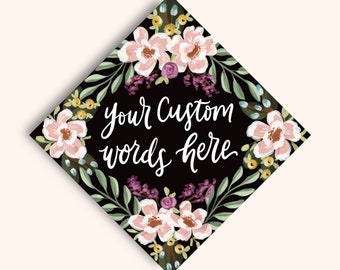 Custom Graduation Cap, Valley Floral Printed Graduation Cap Topper, Grad Gift Graduate, Grad Cap, Senior Gift, Senior Graduation, Grad Gift