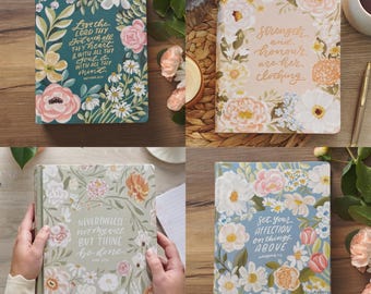 KJV Bibles, Hand-Illustrated Florals + Lettering, Floral Design, Bibles for Women, Bibles for Girls, Loveall Design Co.
