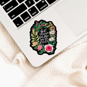 God Is Within Her Sticker, Scripture Lettering Sticker, Hand-Lettered Sticker, Laptop sticker, Waterbottle Sticker, christian Gift