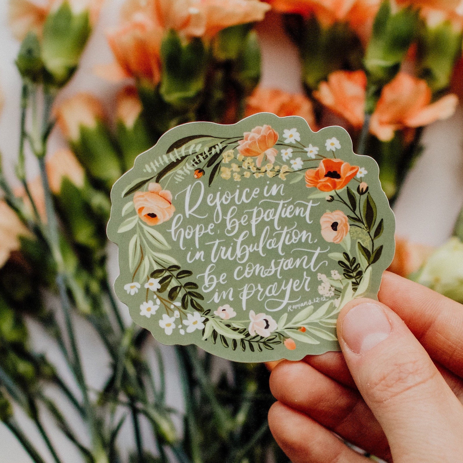 Rejoice in Hope Sticker Scripture Sticker Flower Sticker - Etsy