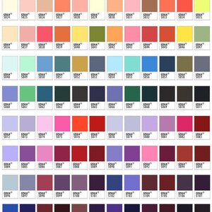 May include: A color chart with 144 different colors, labeled with the brand name "EZSilk" and a corresponding number. The colors are arranged in rows and columns, with each color represented by a small square.