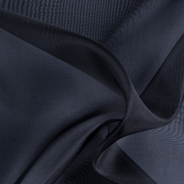 Silk Organza Fabric, Silk Organza Fabric Navy, Navy Silk Organza Fabric by the yard, Silk Navy Fabric by the yard, Dark Navy Silk Fabric