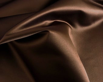 Silk Duchess Satin Fabric, Silk Fabric by the Yard, Silk Novelty Fabric, Silk Brown Fabric By The Yard, Duchess Satin Fabric by the Yard