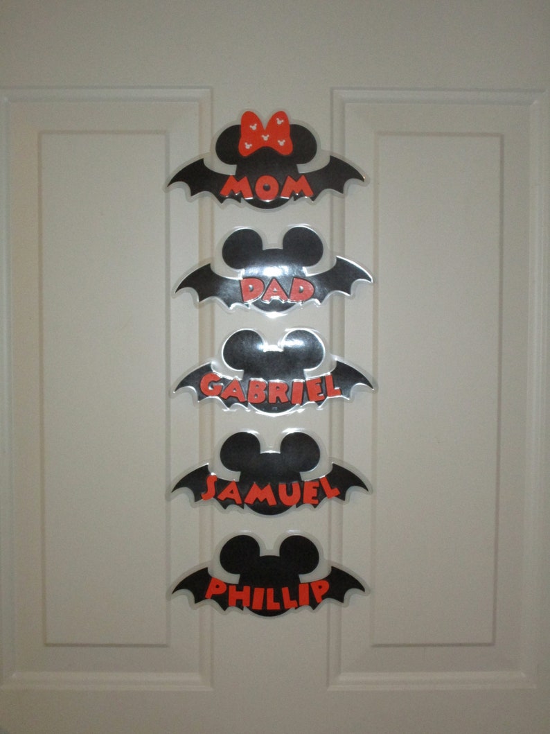 Laminated MICKEY or Minnie Bats Ears Personalized Name Cruise Etsy
