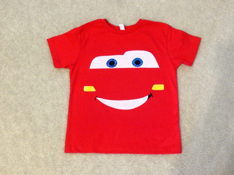 CARS LiGHTNiNG MCQueeN Face Custom Boutique T SHIRT Tee Racing Etsy