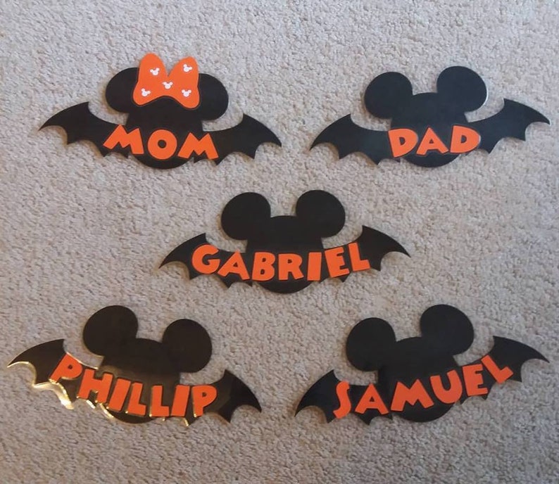 Laminated MICKEY or Minnie Bats Ears Personalized Name Cruise Etsy