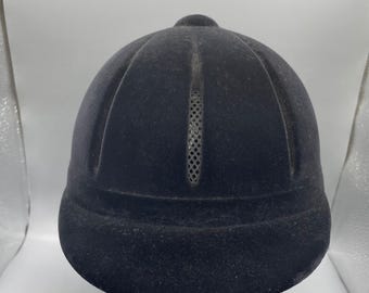 Casco de equitación Troxel Capriole Black Velvet con certificación SEI, talla mediana.
