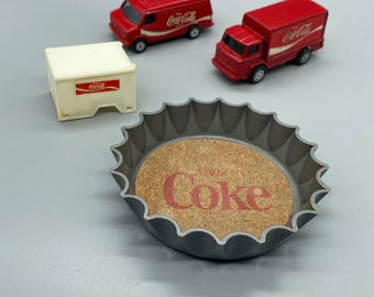 Juego de 4 piezas de camión, posavasos y nevera de metal fundido a presión de Coca-Cola Corgi Juniors vintage